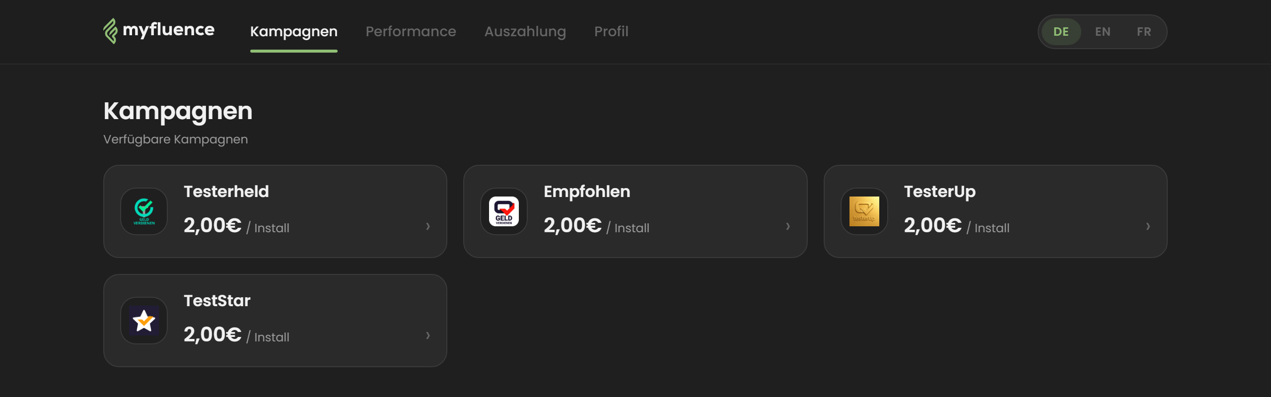 Beispiel Kampagnen-Ansicht